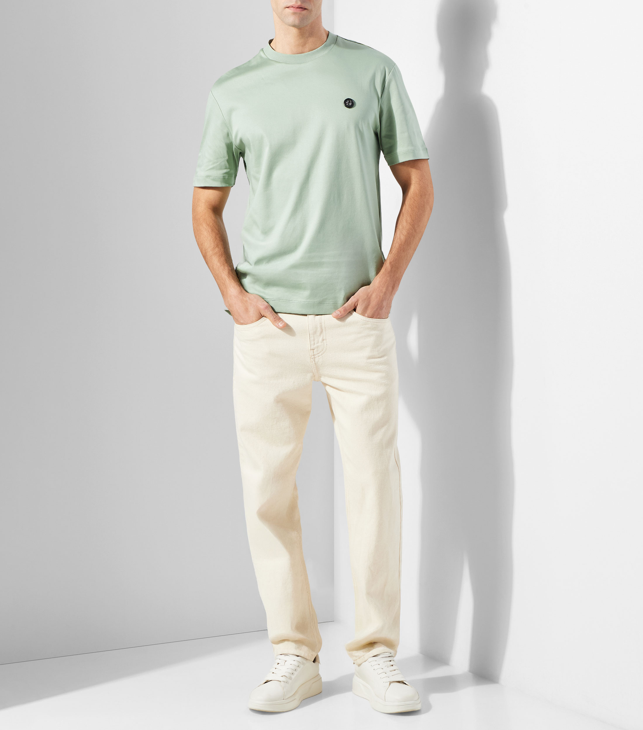 Playera de algodón mercerizado con monograma Double B Hombre